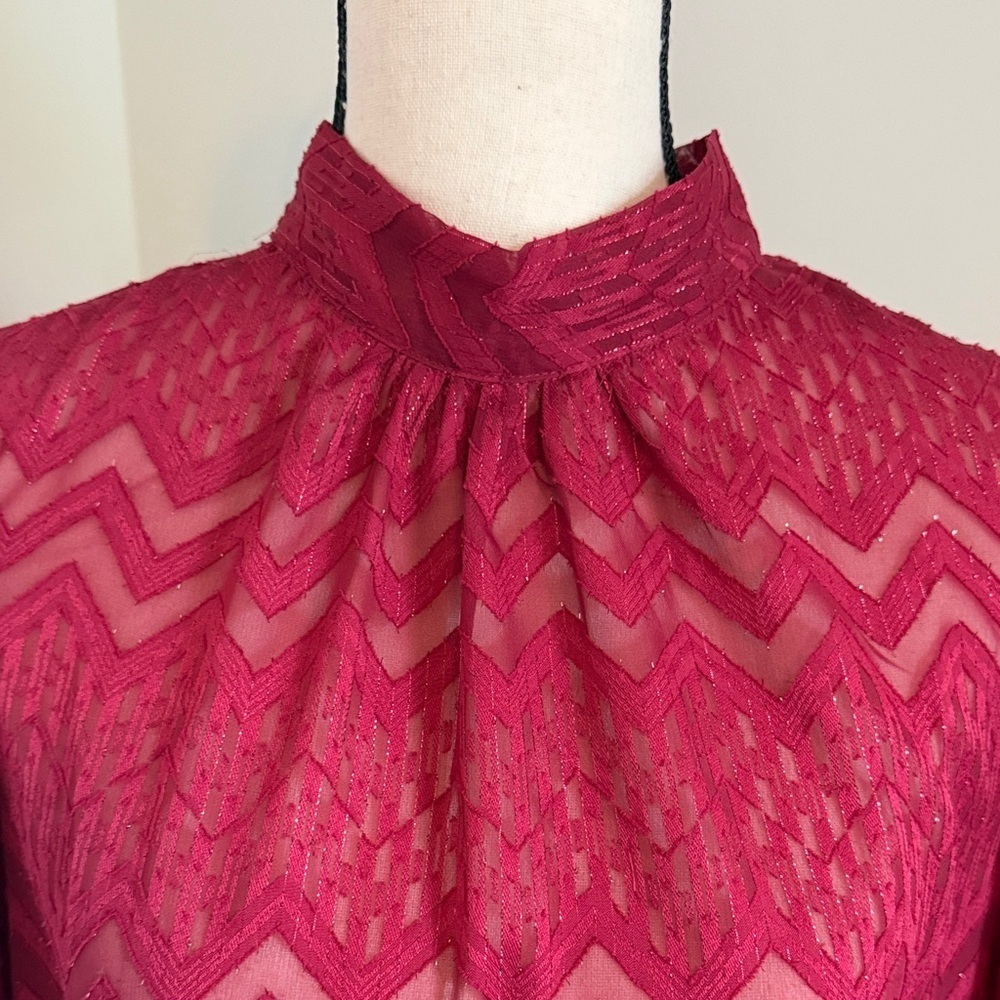 Red Lace Blouse - Picture 2 of 4